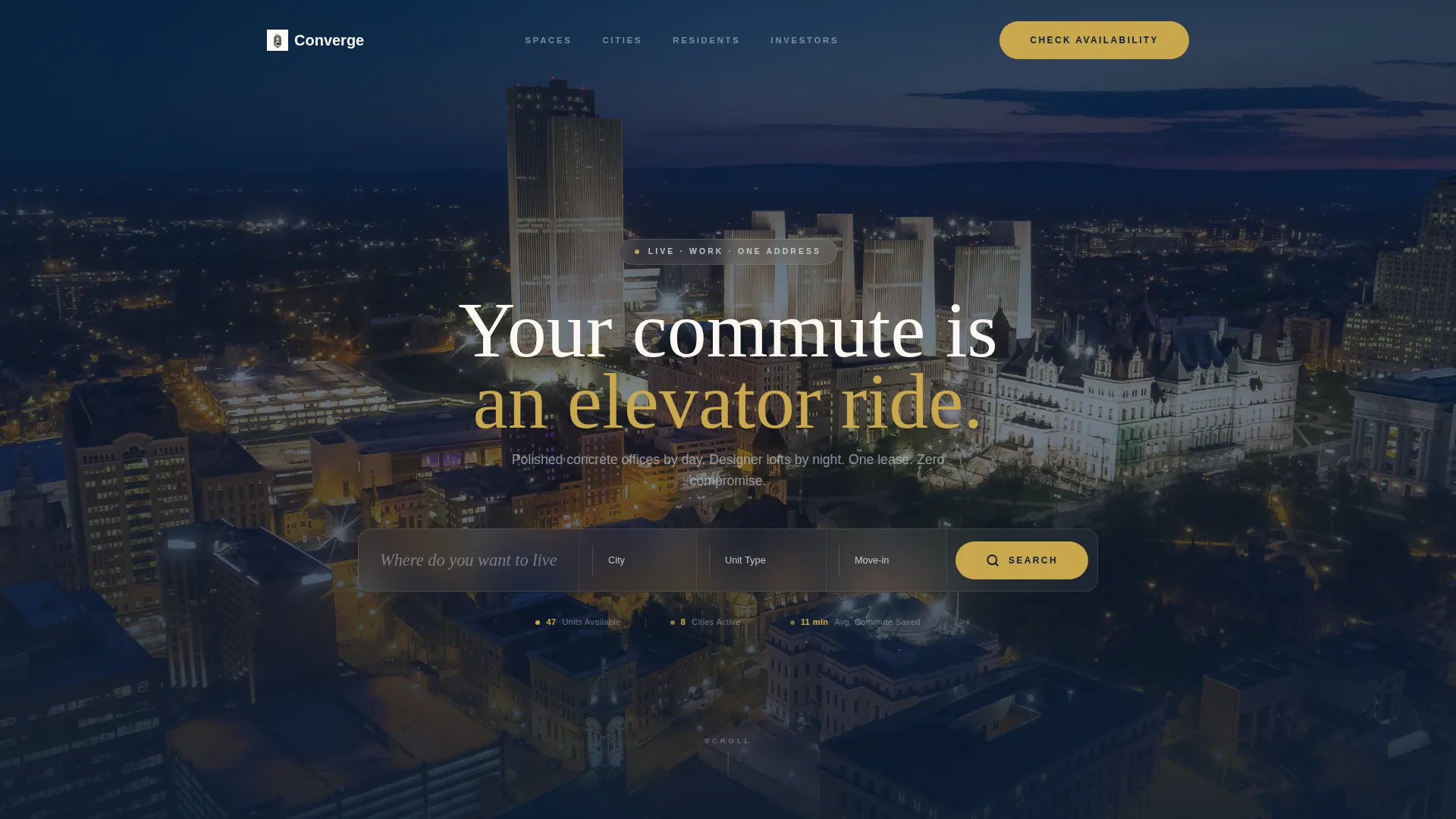 Live/Work Space Landing Page Template