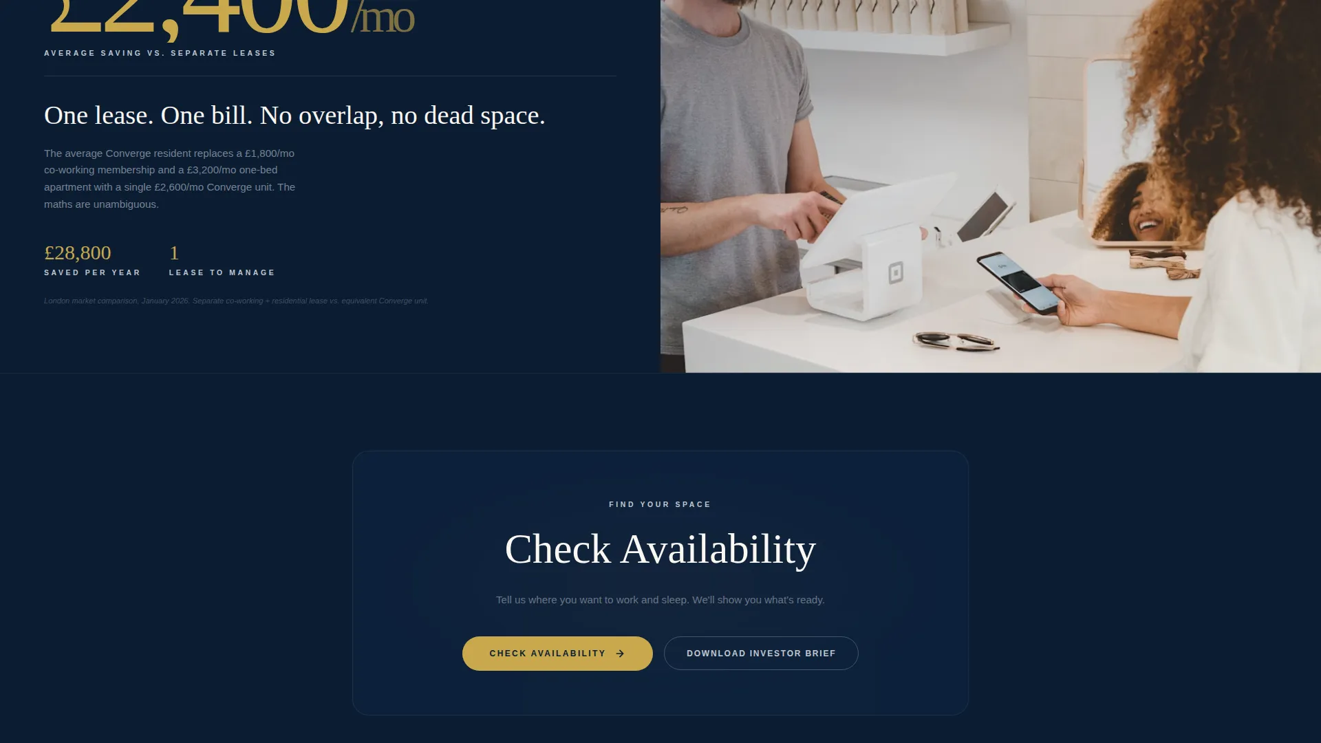 Live/Work Space Landing Page Template