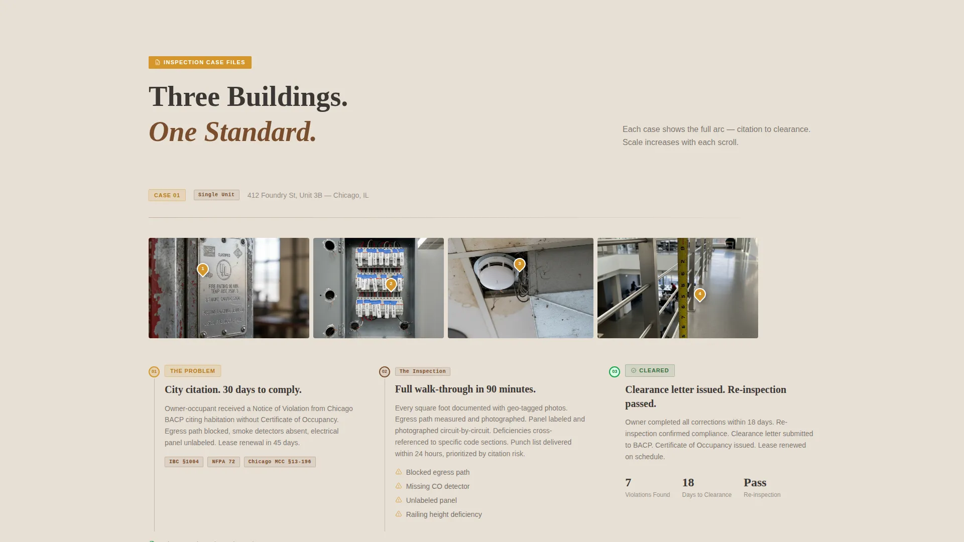 Live/Work Space Inspection Landing Page Template