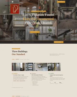 Live/Work Space Inspection Landing Page Template