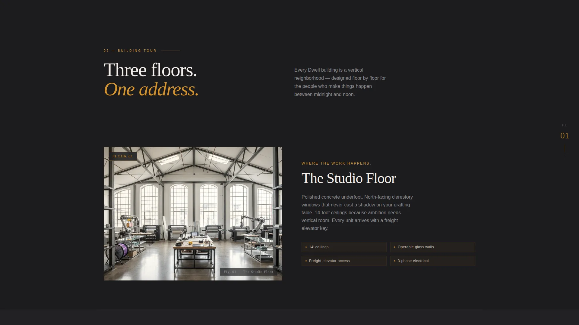 Immersive Live-Work Space Landing Page Template