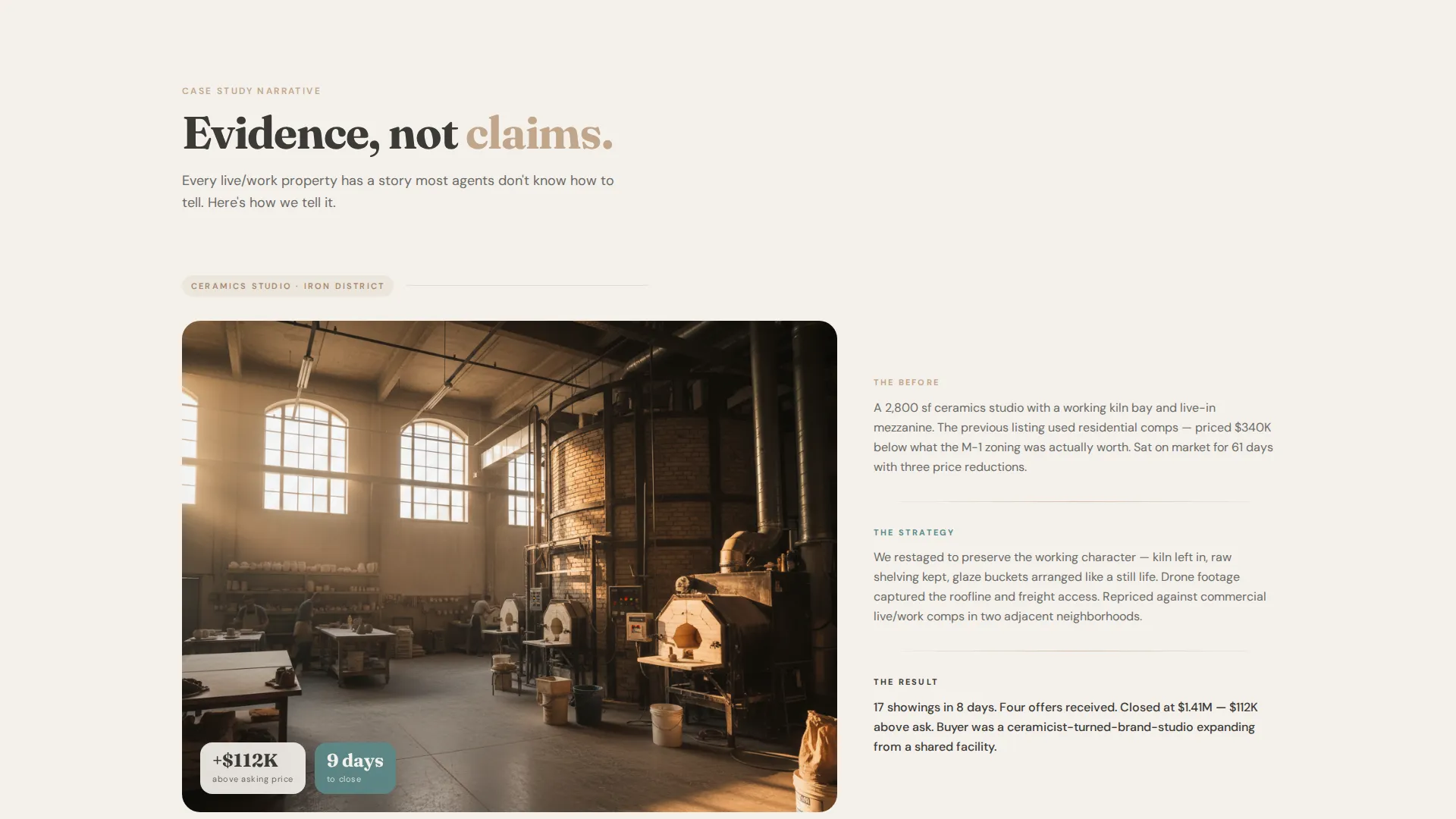 Live/Work Space Broker Landing Page Template