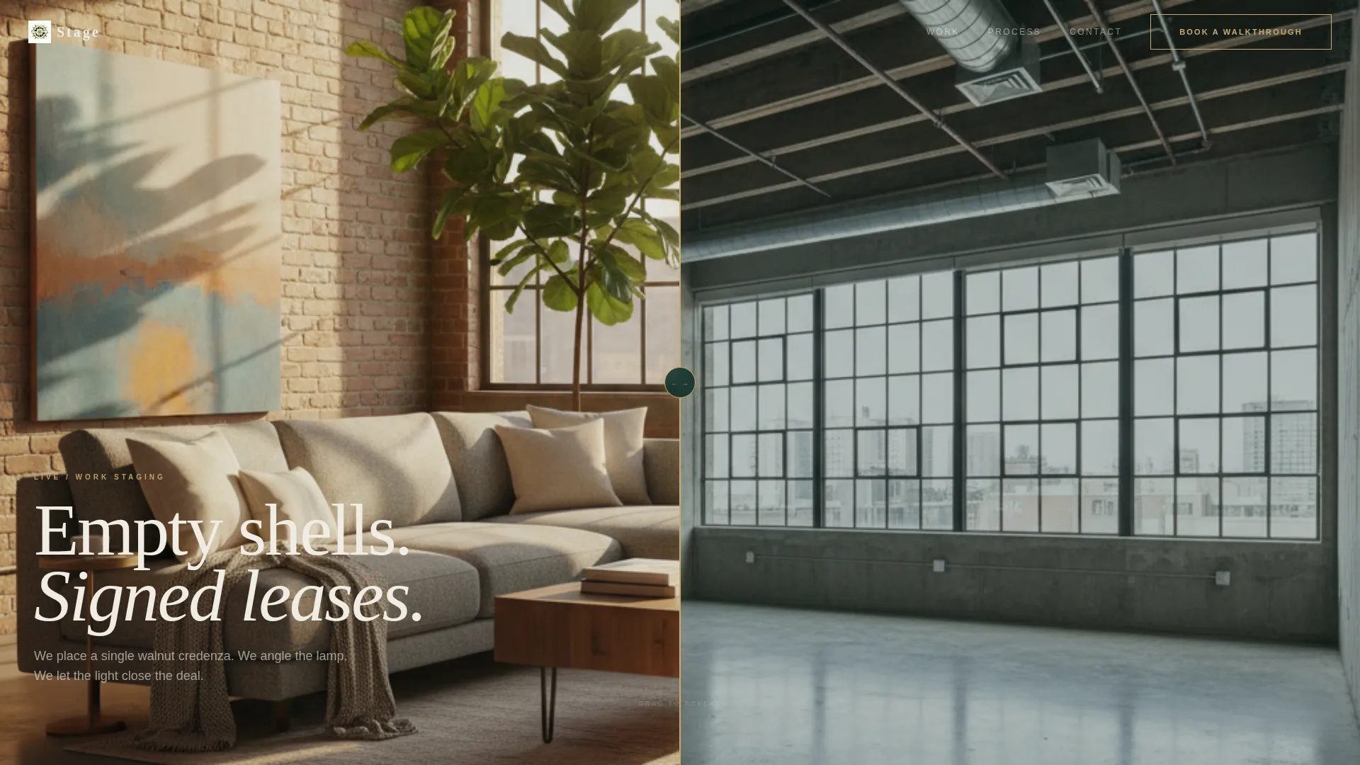 Immersive Live/Work Space Stager Landing Page