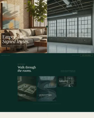 Immersive Live/Work Space Stager Landing Page