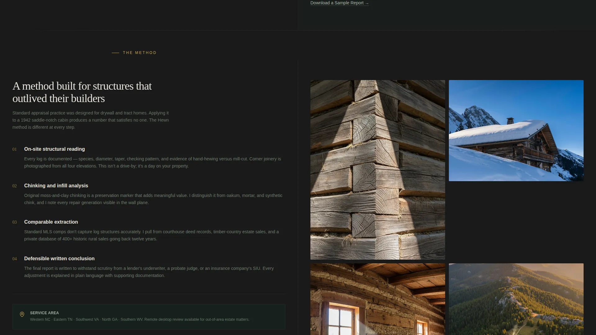 Log Cabin Appraiser Landing Page Template