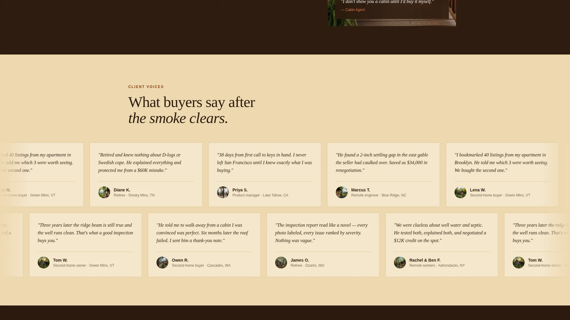 Trusted Logcabinbuyer Landing Page Template
