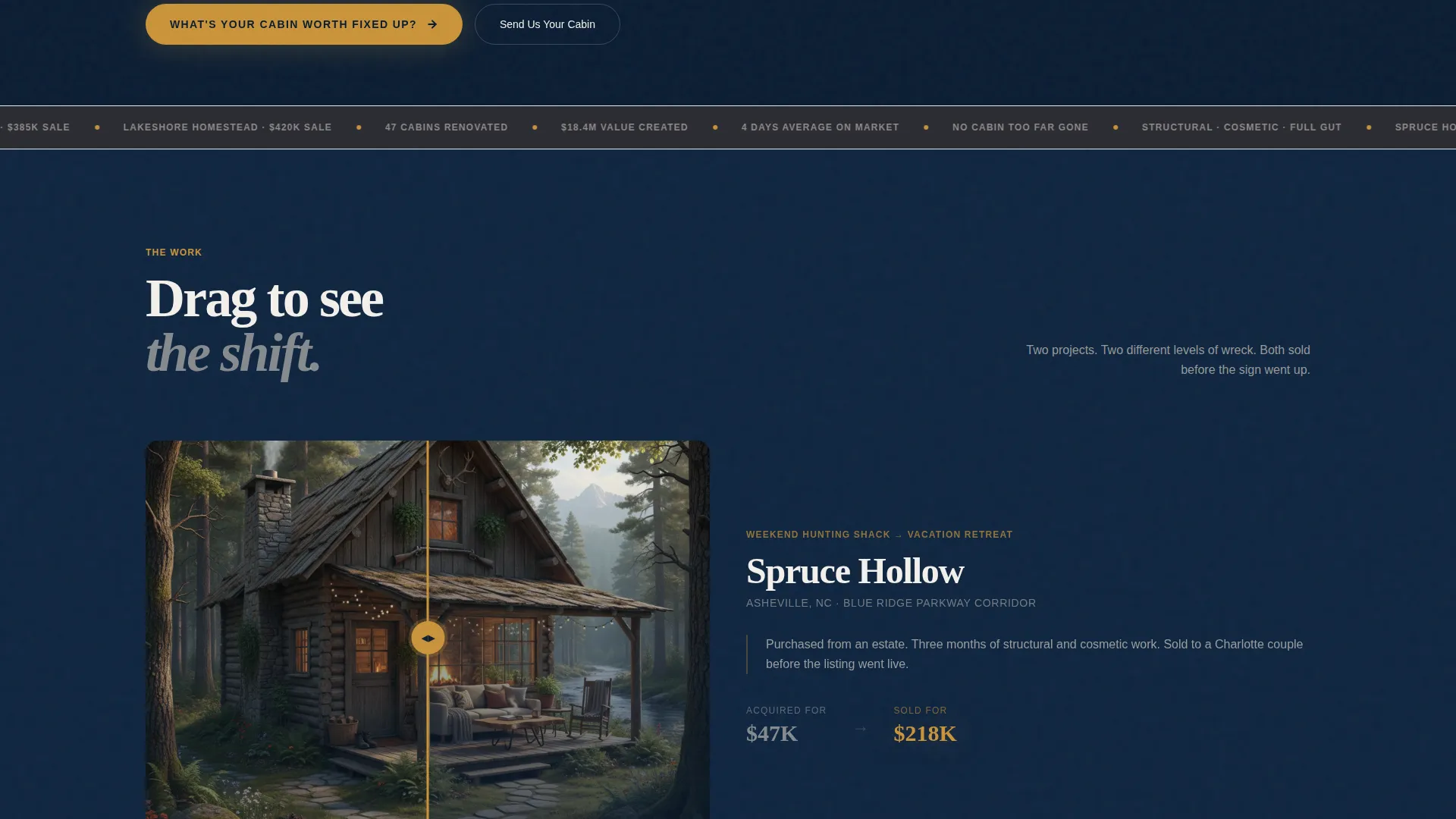 Log Cabin Flipper Landing Page Template