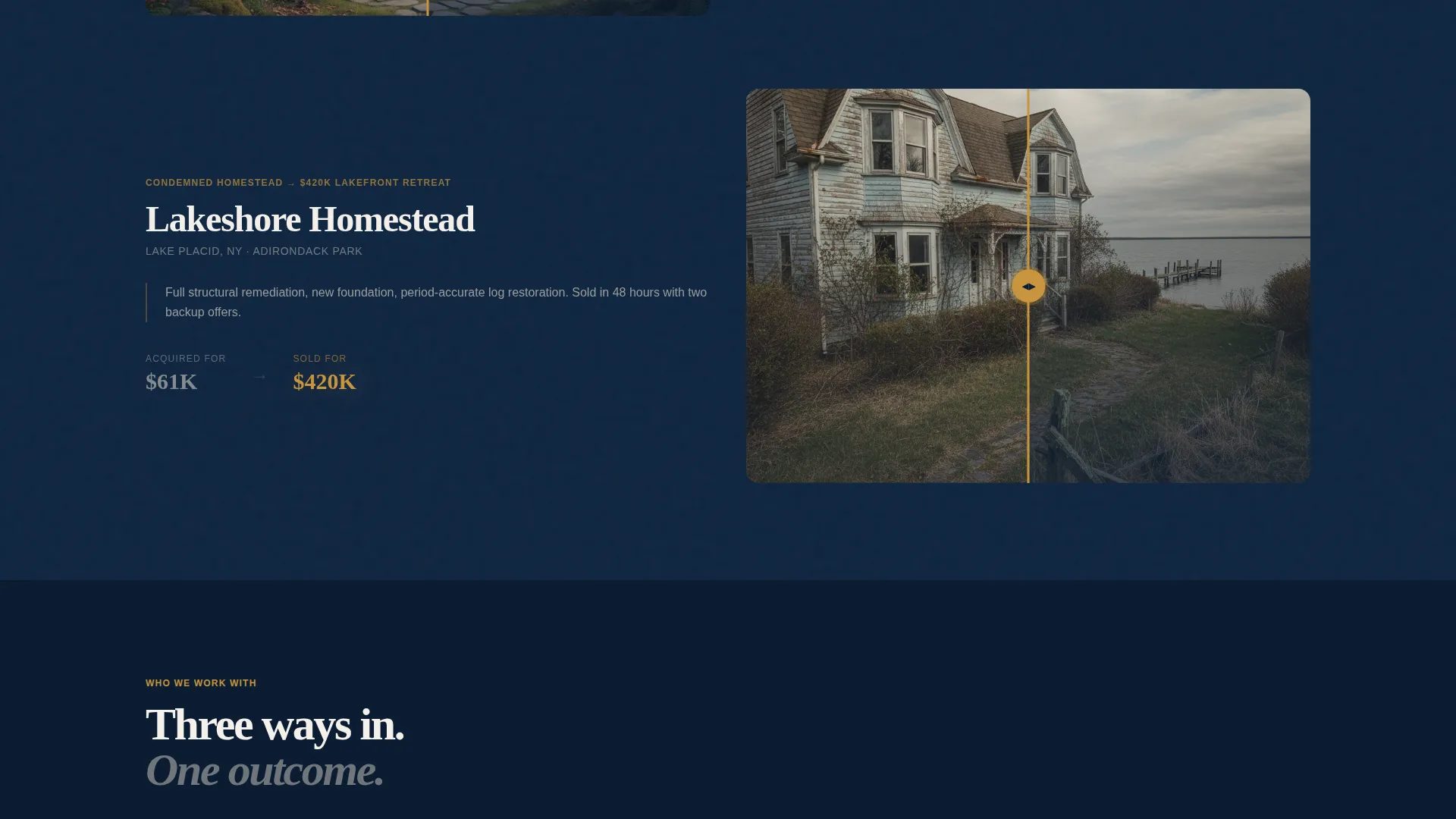 Log Cabin Flipper Landing Page Template