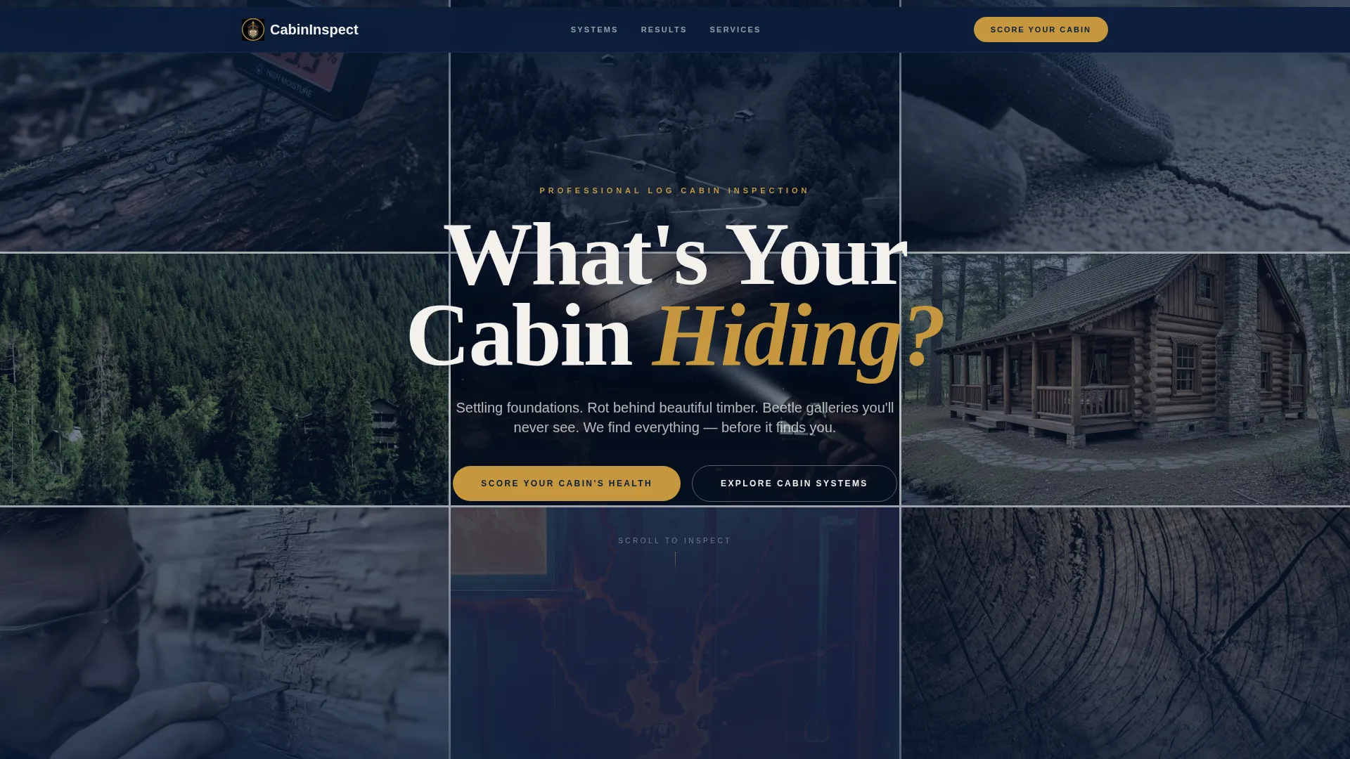 Log Cabin Inspection Landing Page Template