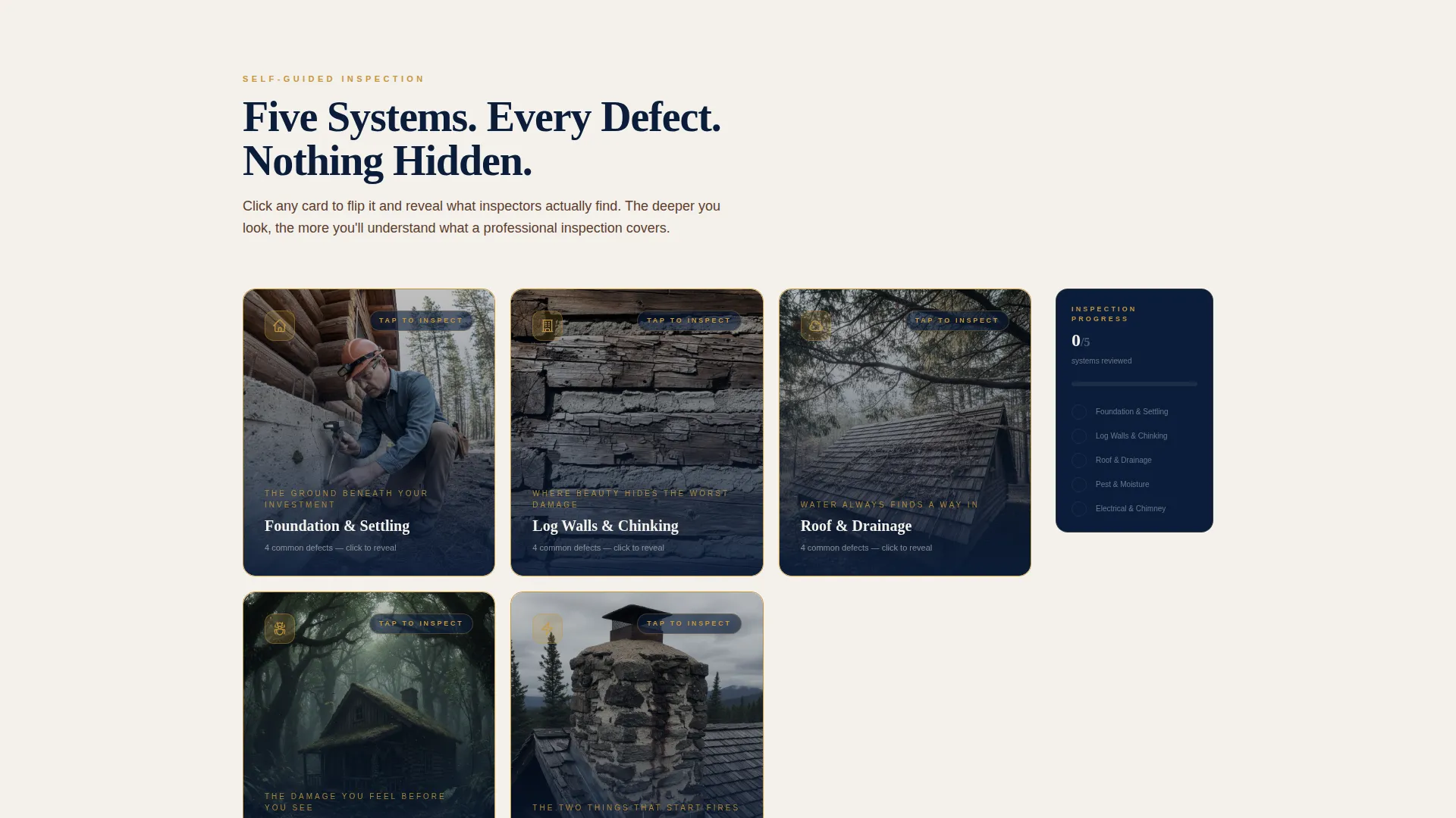 Log Cabin Inspection Landing Page Template