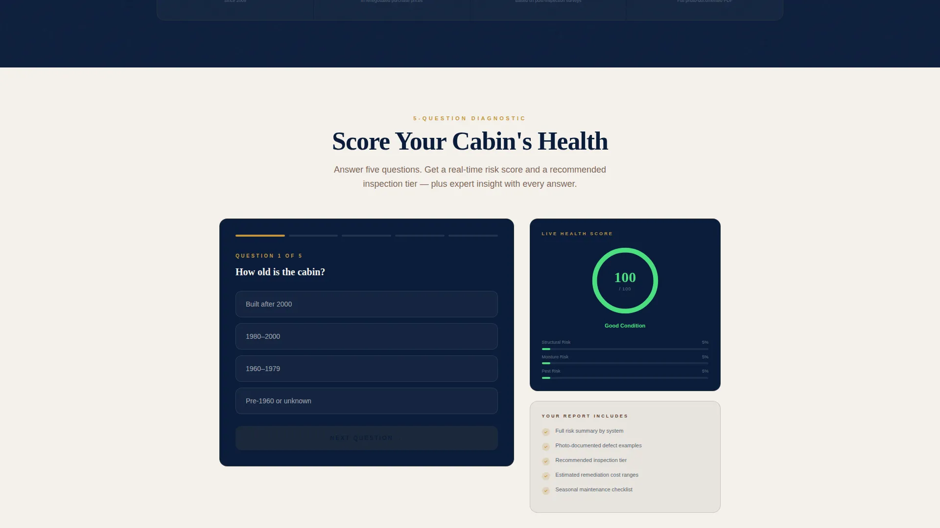 Log Cabin Inspection Landing Page Template