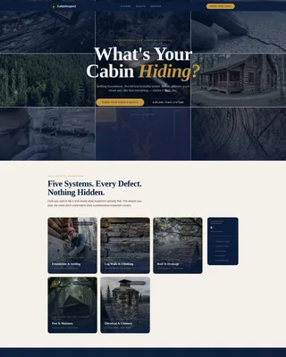 Log Cabin Inspection Landing Page Template