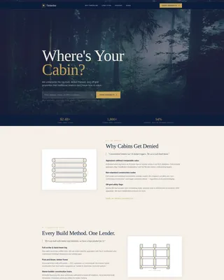 Log Cabin Mortgage Landing Page Template