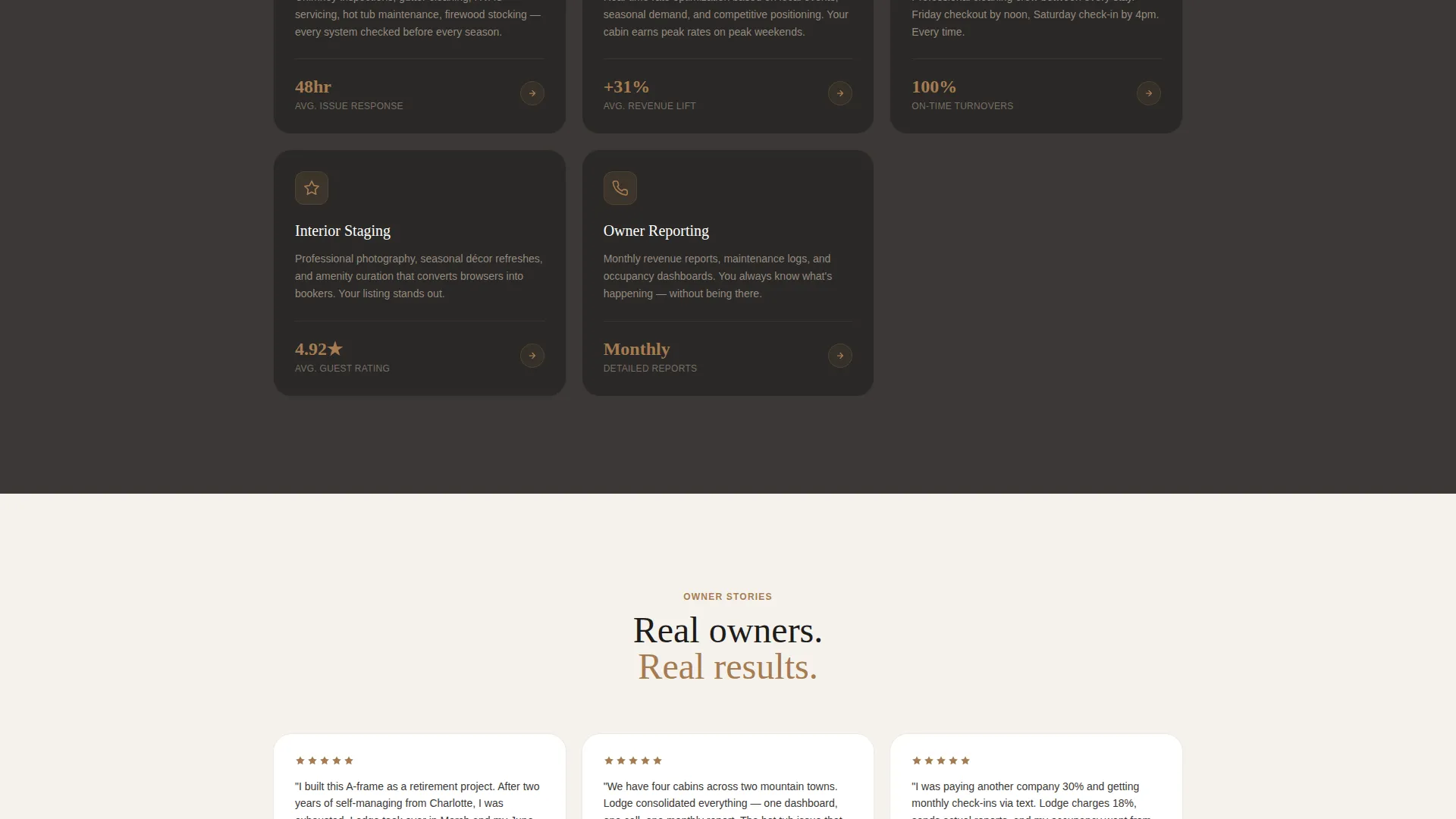 Log Cabin Property Management Landing Page Template