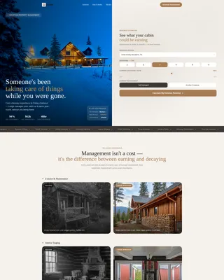 Log Cabin Property Management Landing Page Template