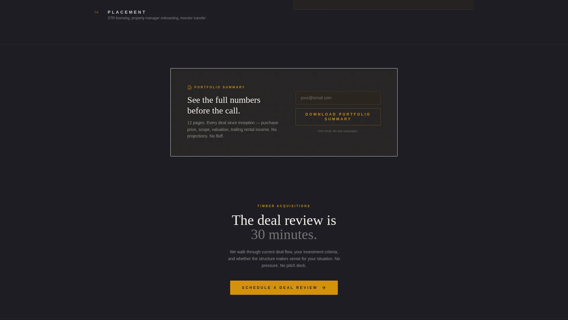 Log Cabin Real Estate Investor Landing Page