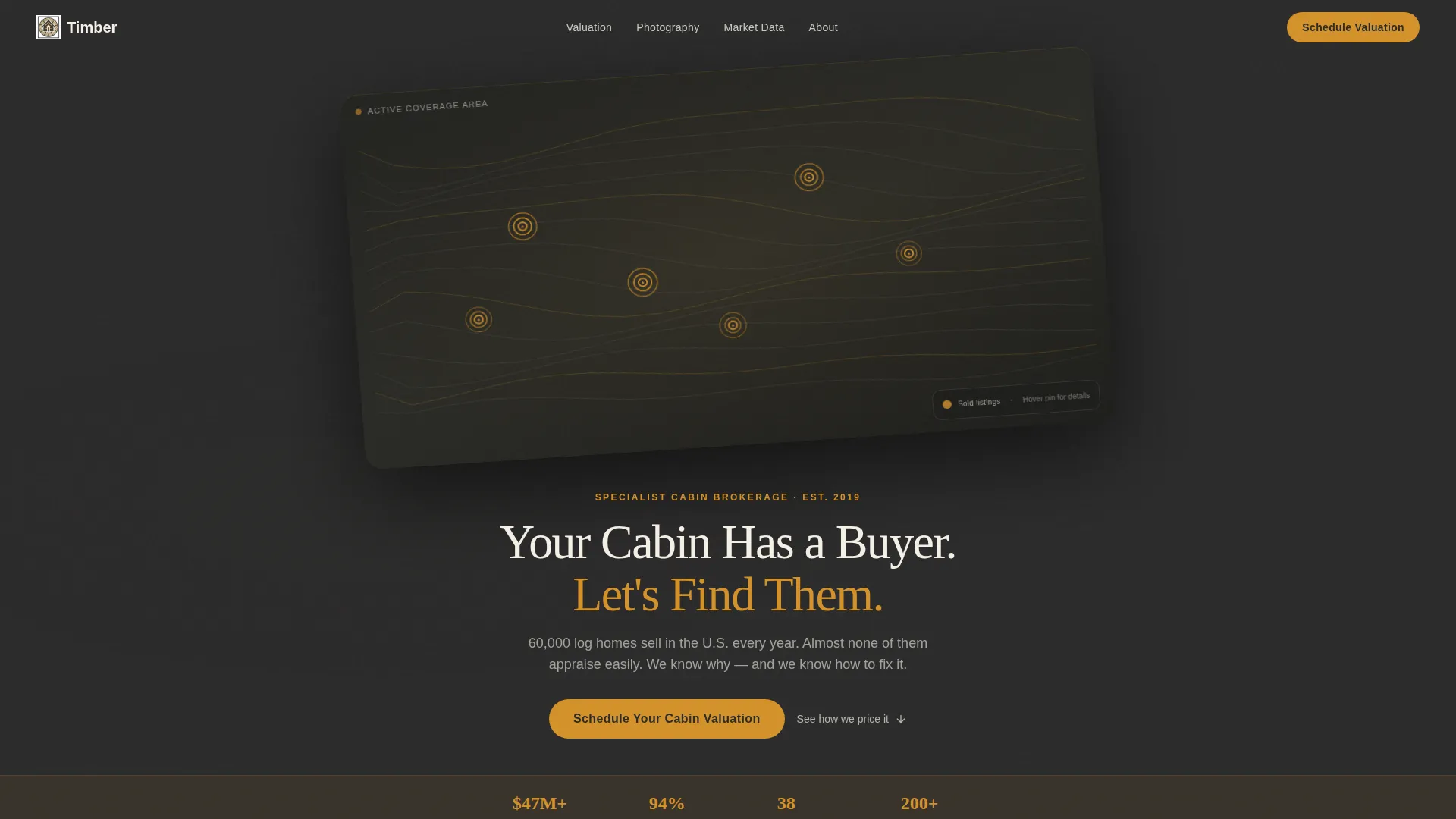 Log Cabin Specialist Agent Landing Page Template