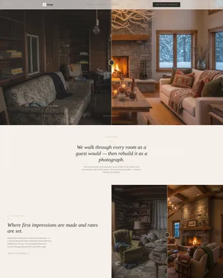 Log Cabin Staging Studio Landing Page Template