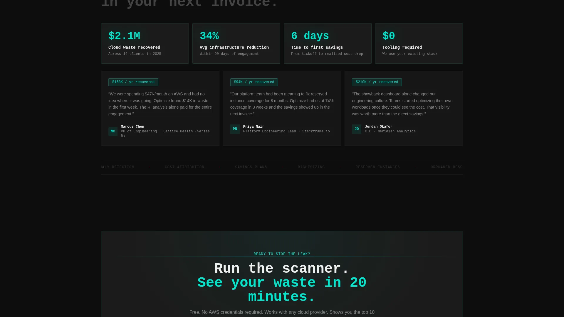 FinOps Technology Cost Calculator Website Template