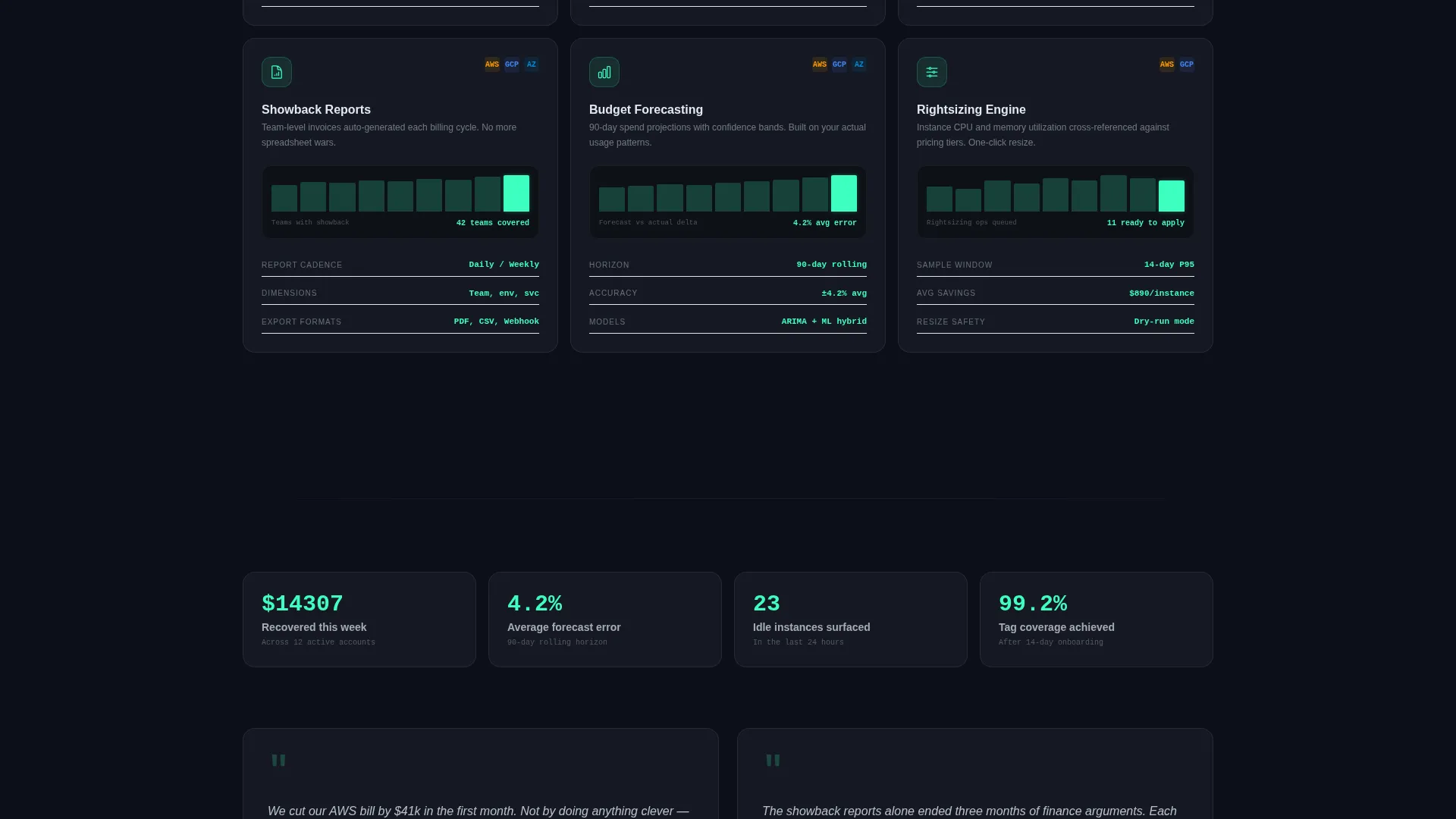 Intelligent FinOps Landing Page Template