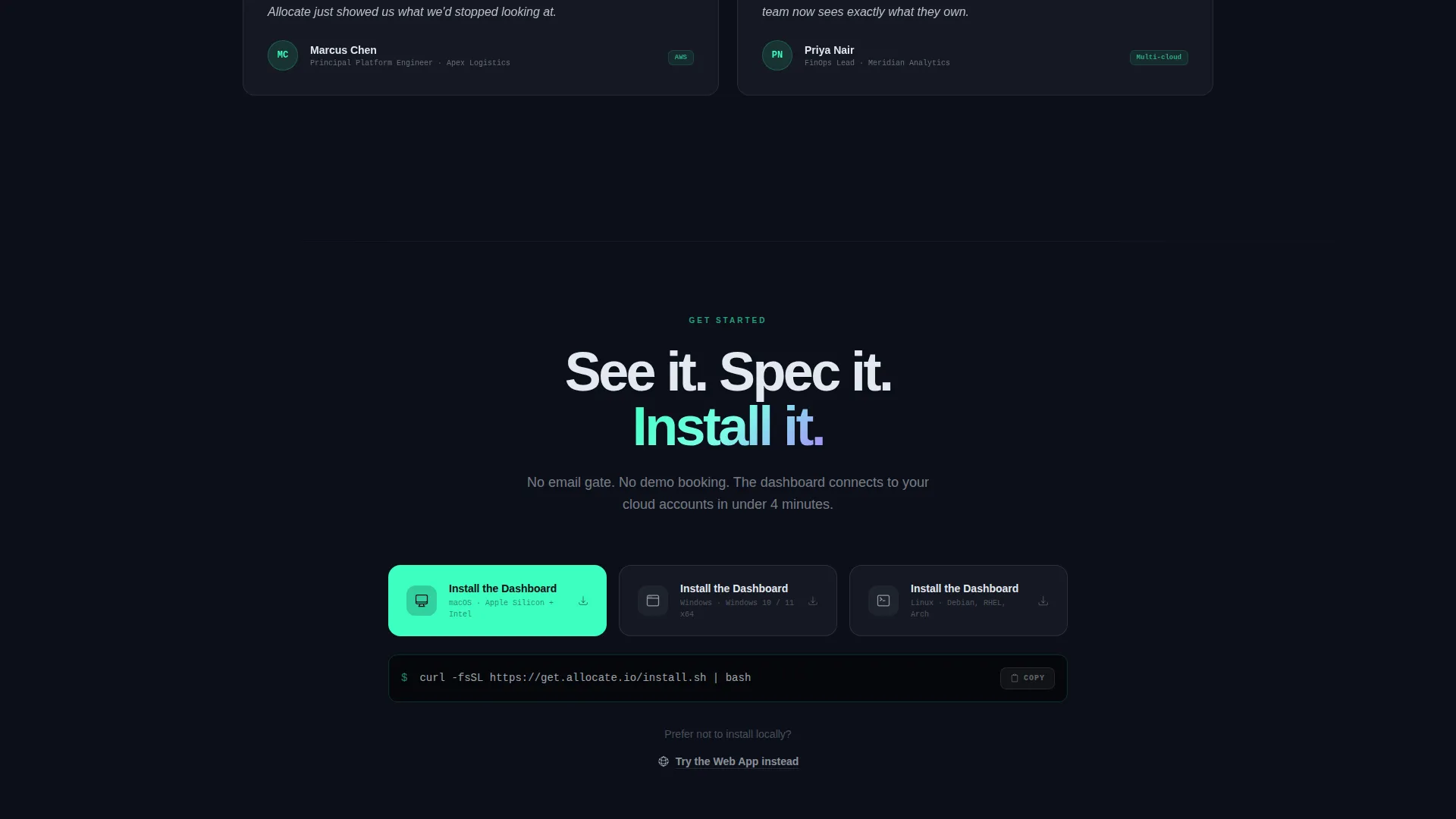 Intelligent FinOps Landing Page Template
