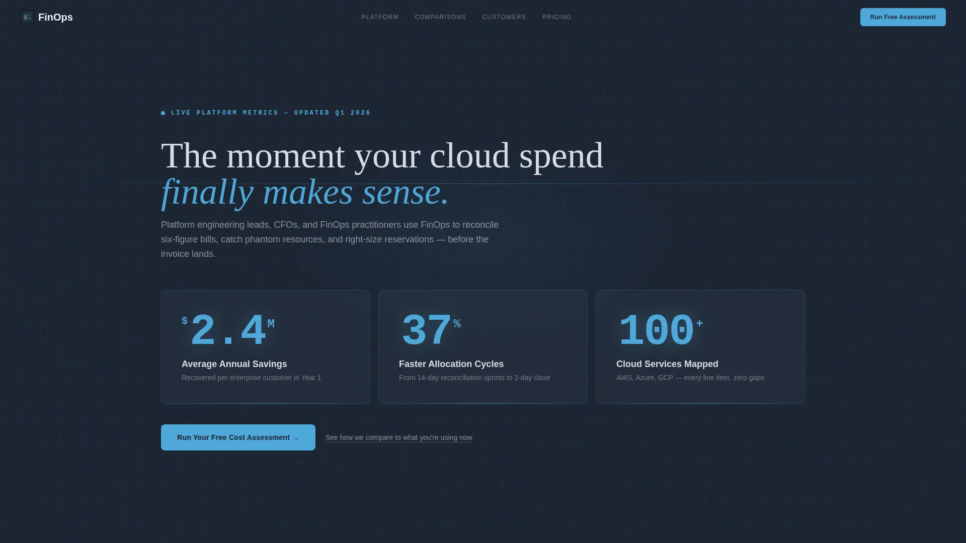 FinOps Technology Advanced Professional Website Template