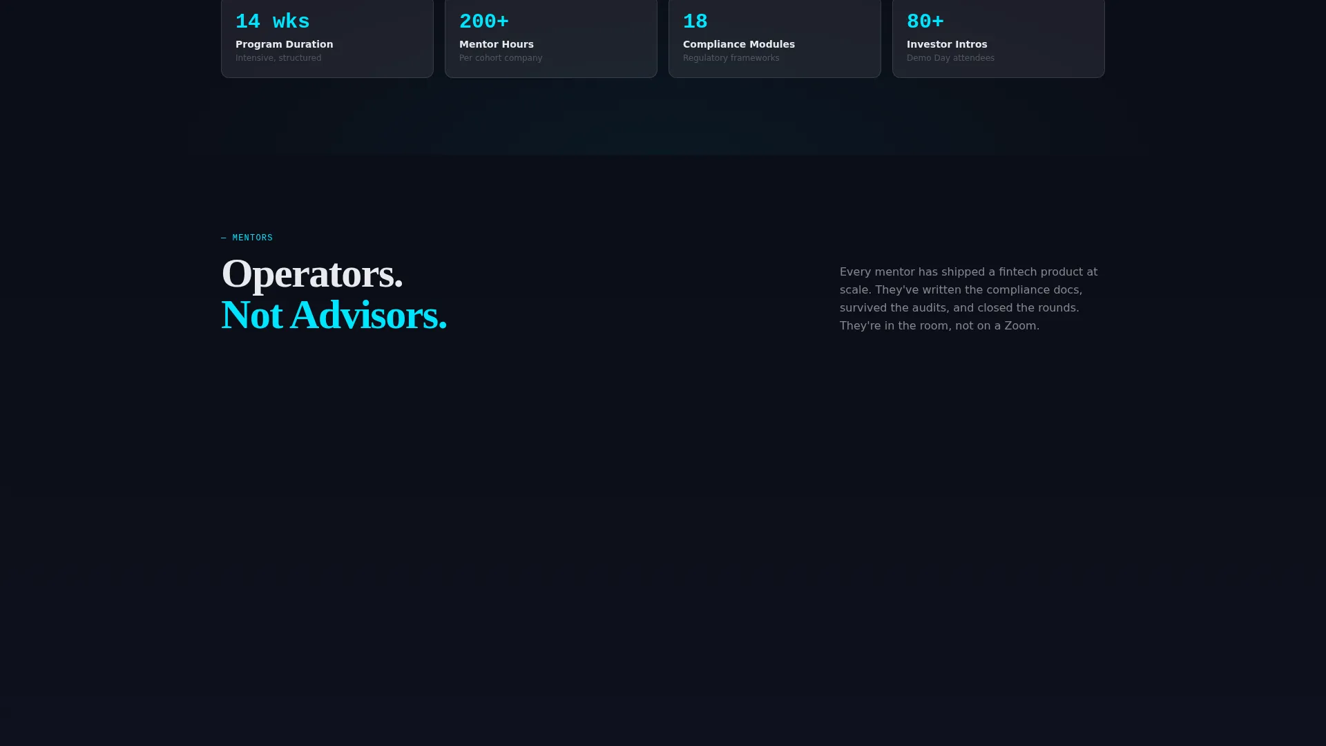 FinTech Startup Accelerator 14-Week Program Website Template