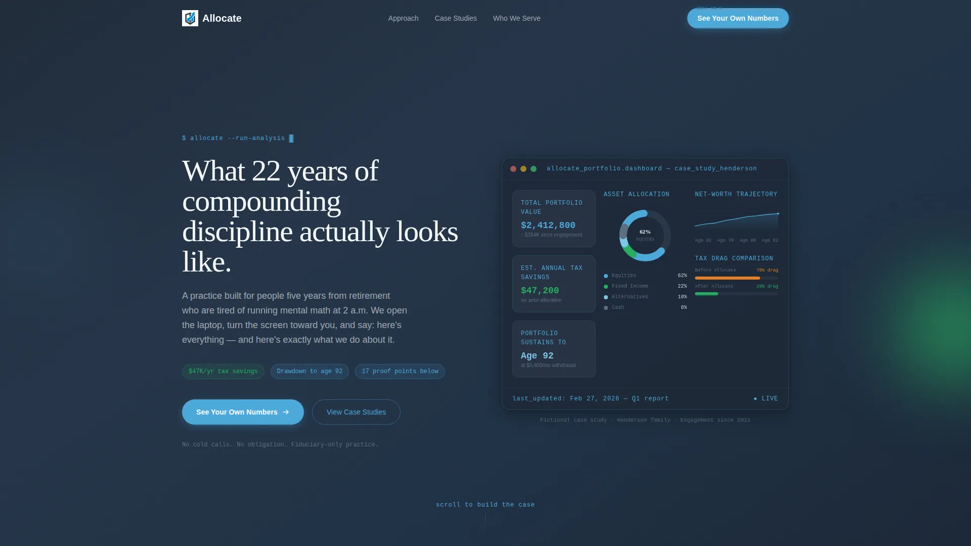 Retirement Planning Specialist Website Template with Case Studies