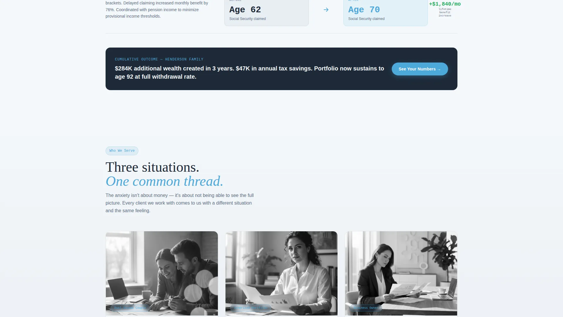 Retirement Planning Specialist Website Template with Case Studies