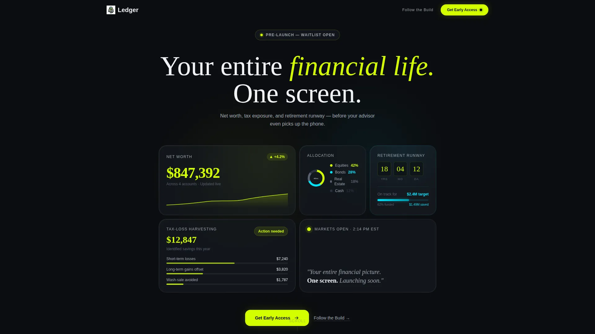 Financial Advisory Platform Pre-Launch Website Template