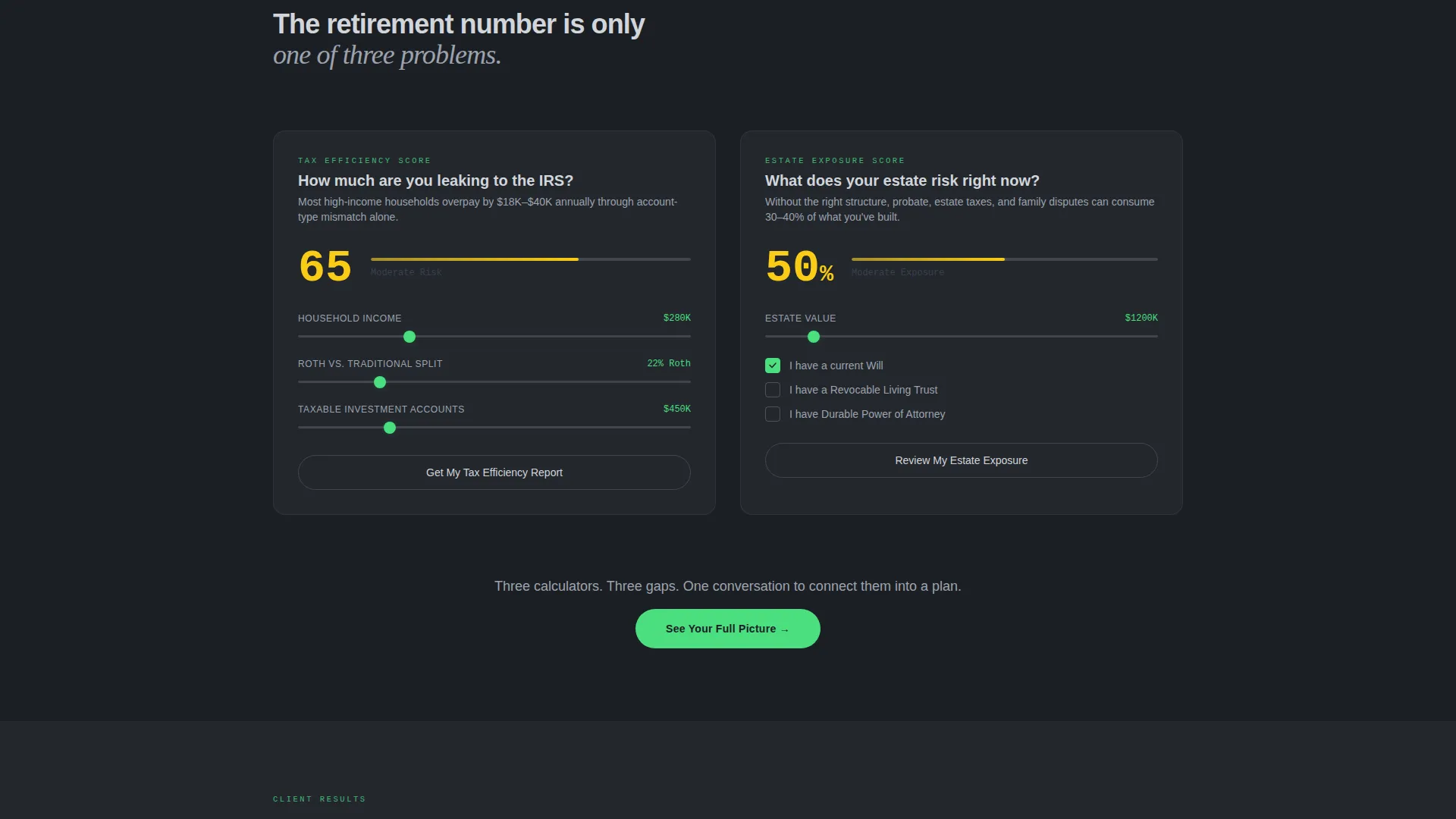 Fee-Only Financial Advisor Website Template with Retirement Tools