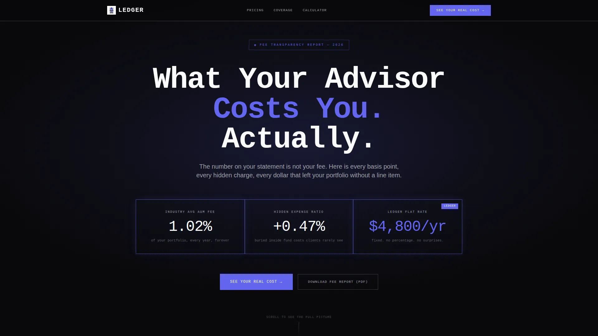 Financial Advisor Fee Tiers & Pricing Comparison Website Template