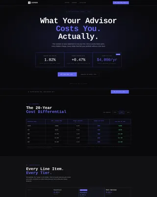 Financial Advisor Fee Tiers & Pricing Comparison Website Template