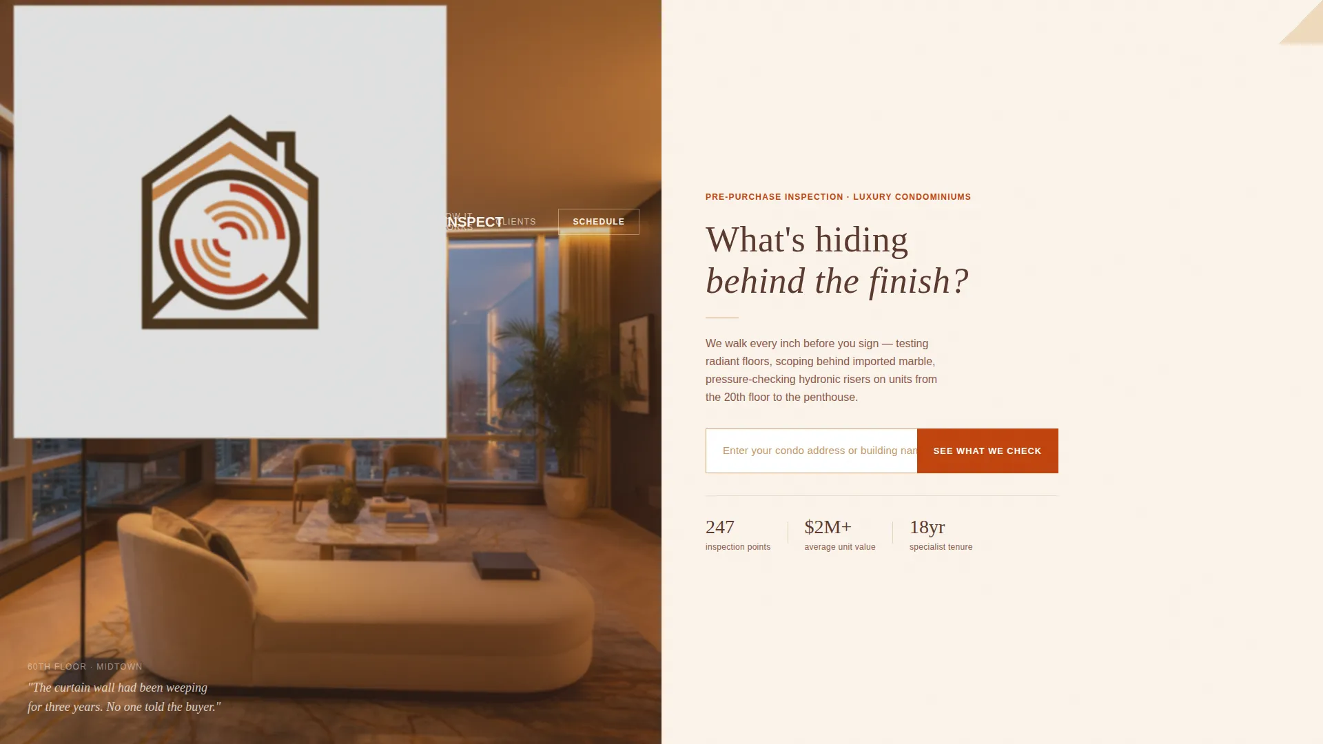 Luxury Condo Inspection Landing Page Template
