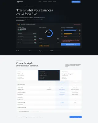 Wealth Advisory Service Tier Comparison Website Template