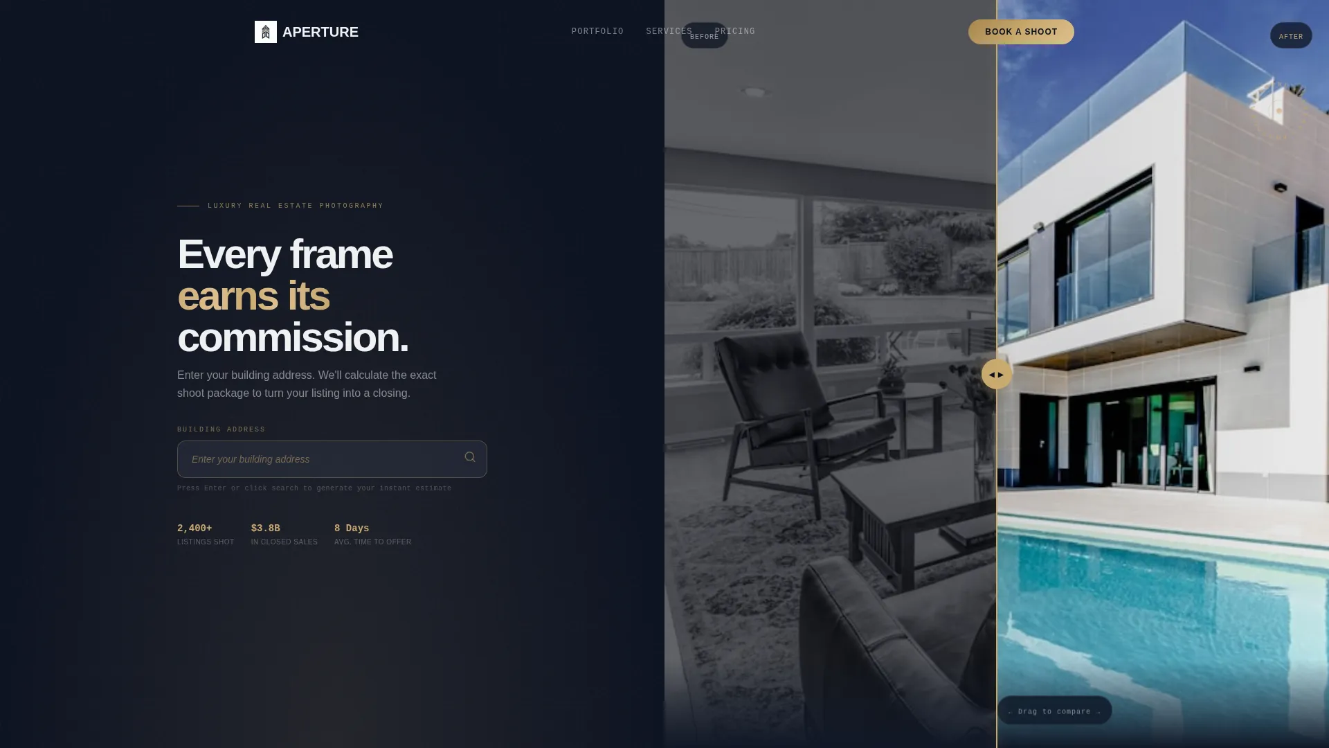 Condo Photography Landing Page Template | Aperture