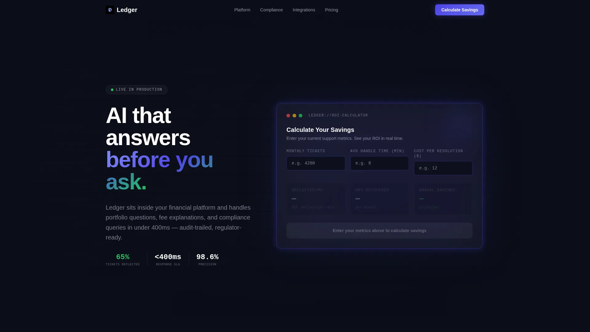 Financial Services AI Chatbot Landing Page Template