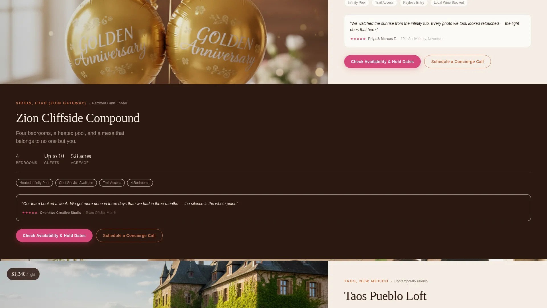 Luxury Vacation Rental Landing Page Template