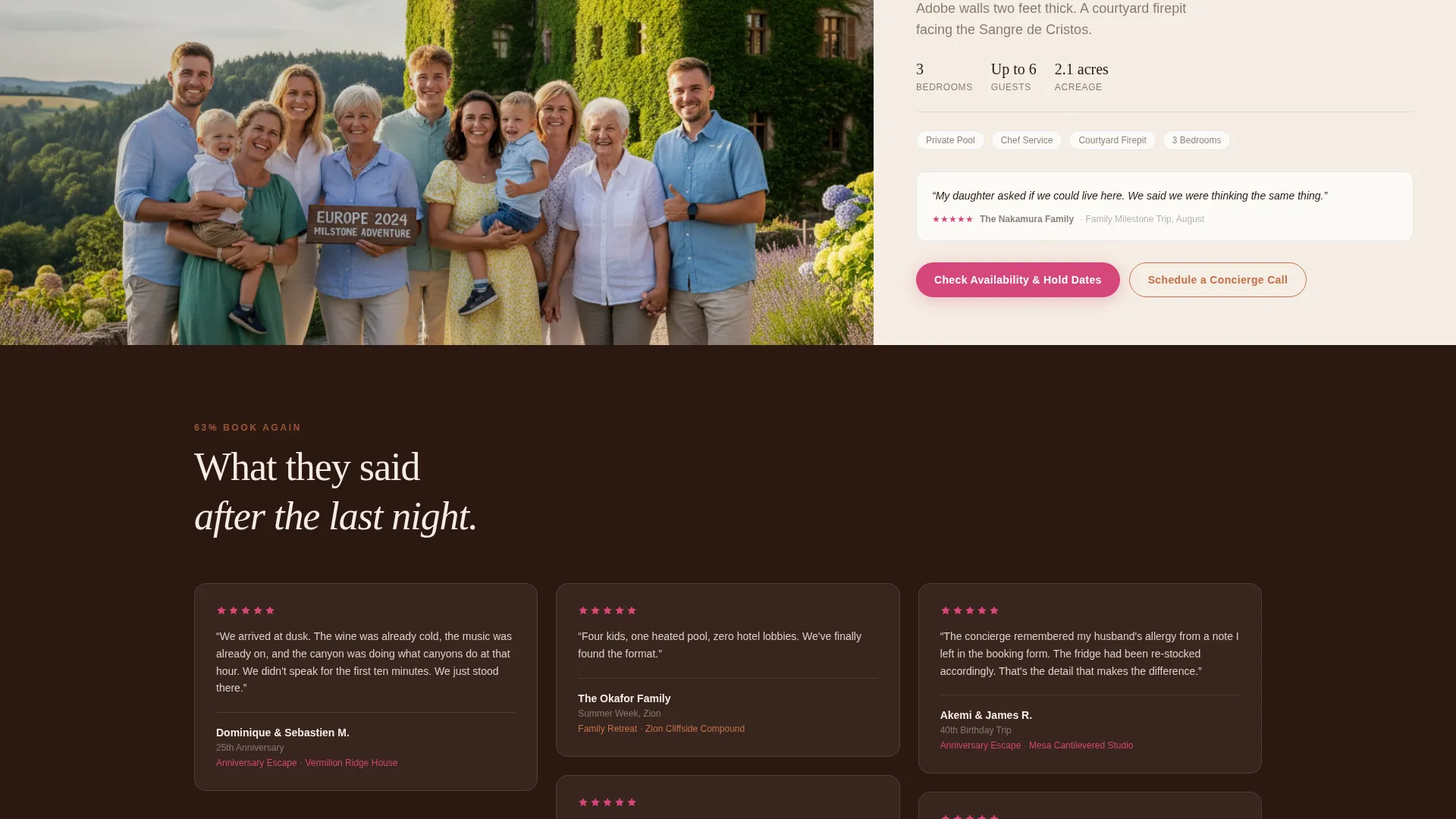 Luxury Vacation Rental Landing Page Template
