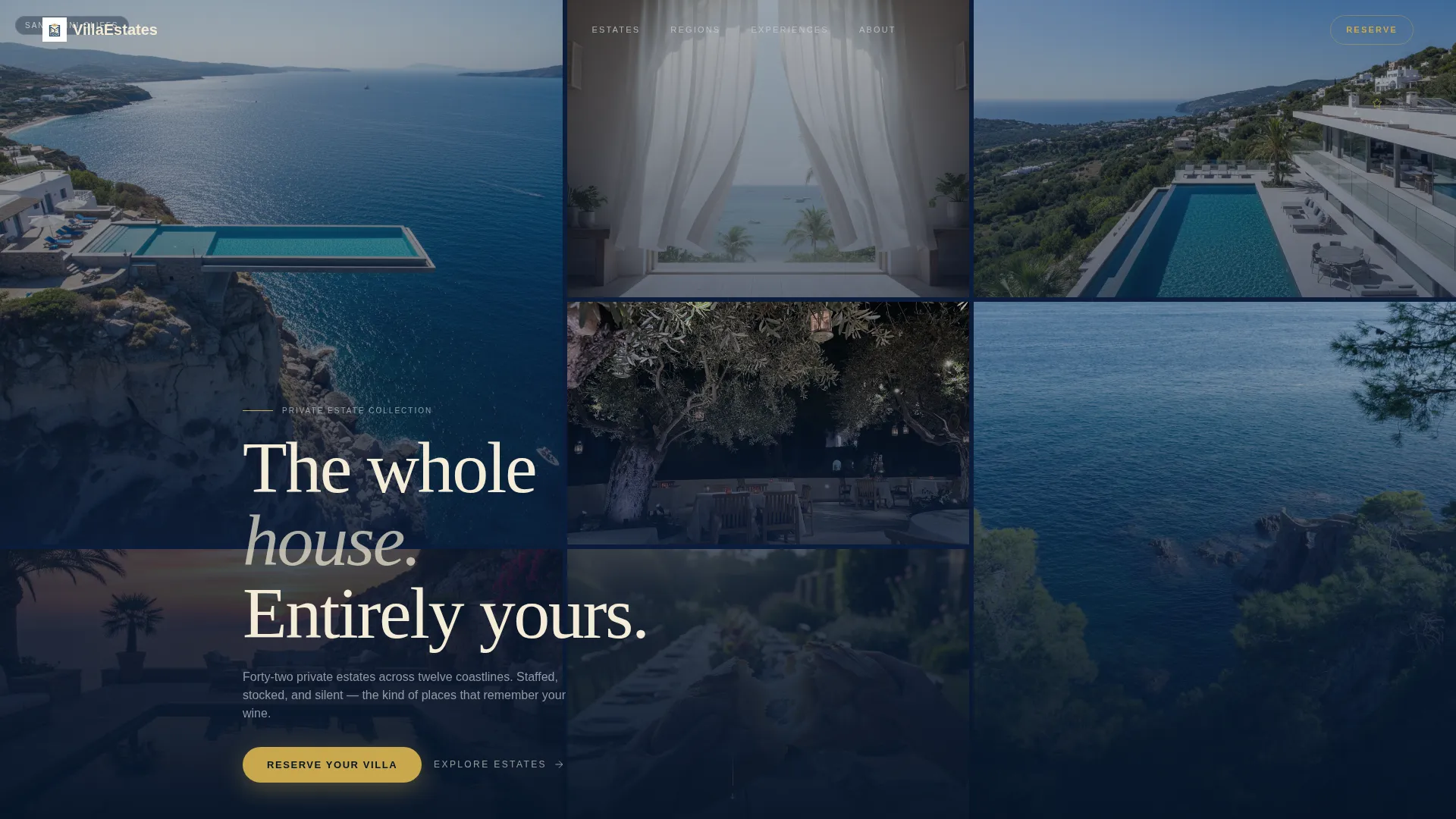 Luxury Villa Rental Landing Page Template