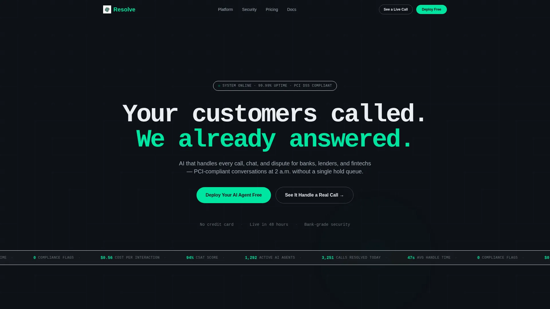 AI Fintech Customer Service Landing Page Template