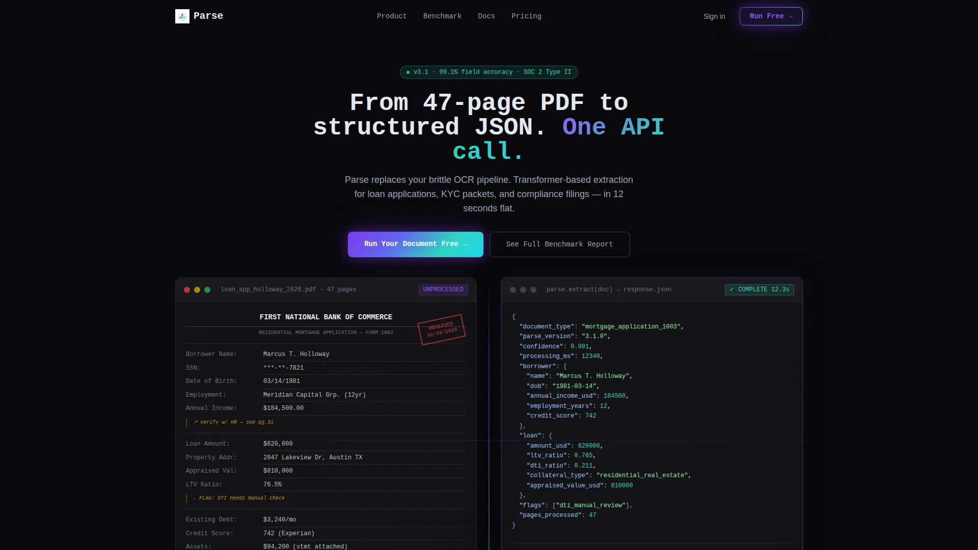 Document Processing Landing Page Template