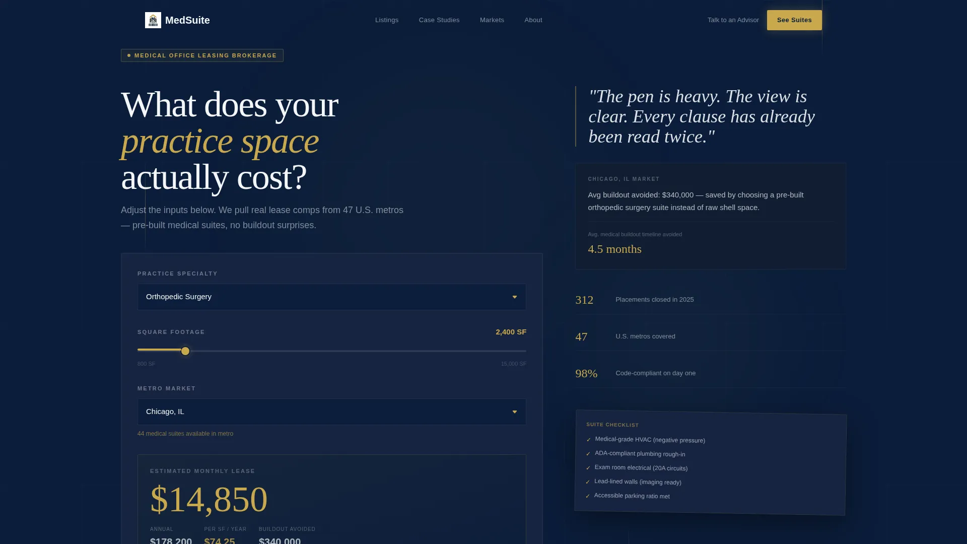 Medical Office Leasing Landing Page Template