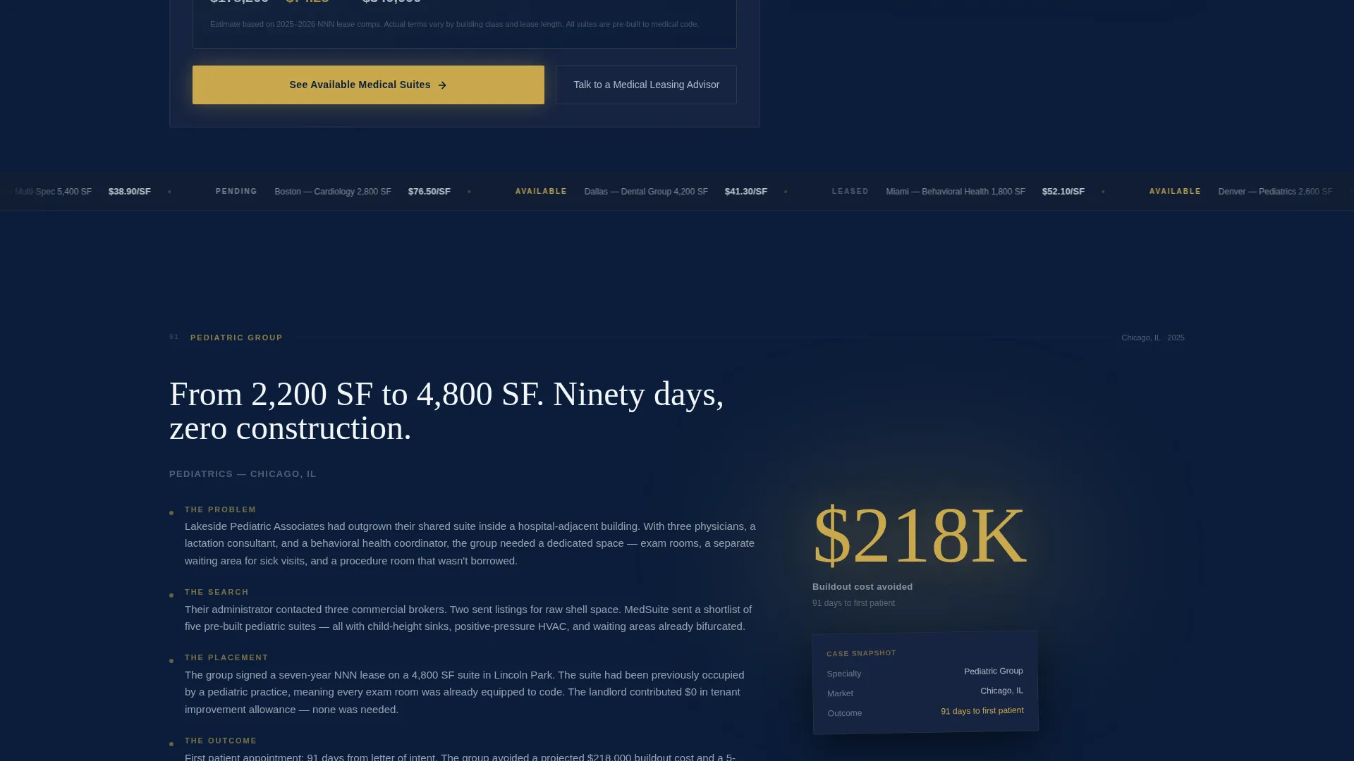 Medical Office Leasing Landing Page Template