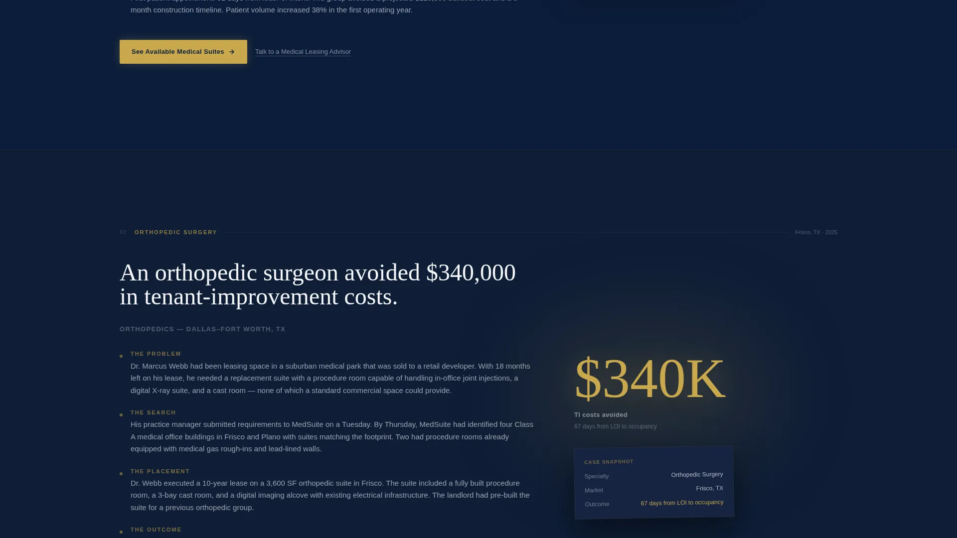 Medical Office Leasing Landing Page Template
