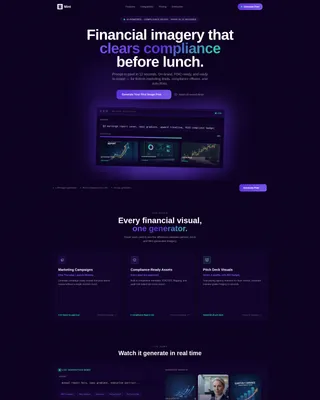 Fintech AI Image Generator Landing Page Template