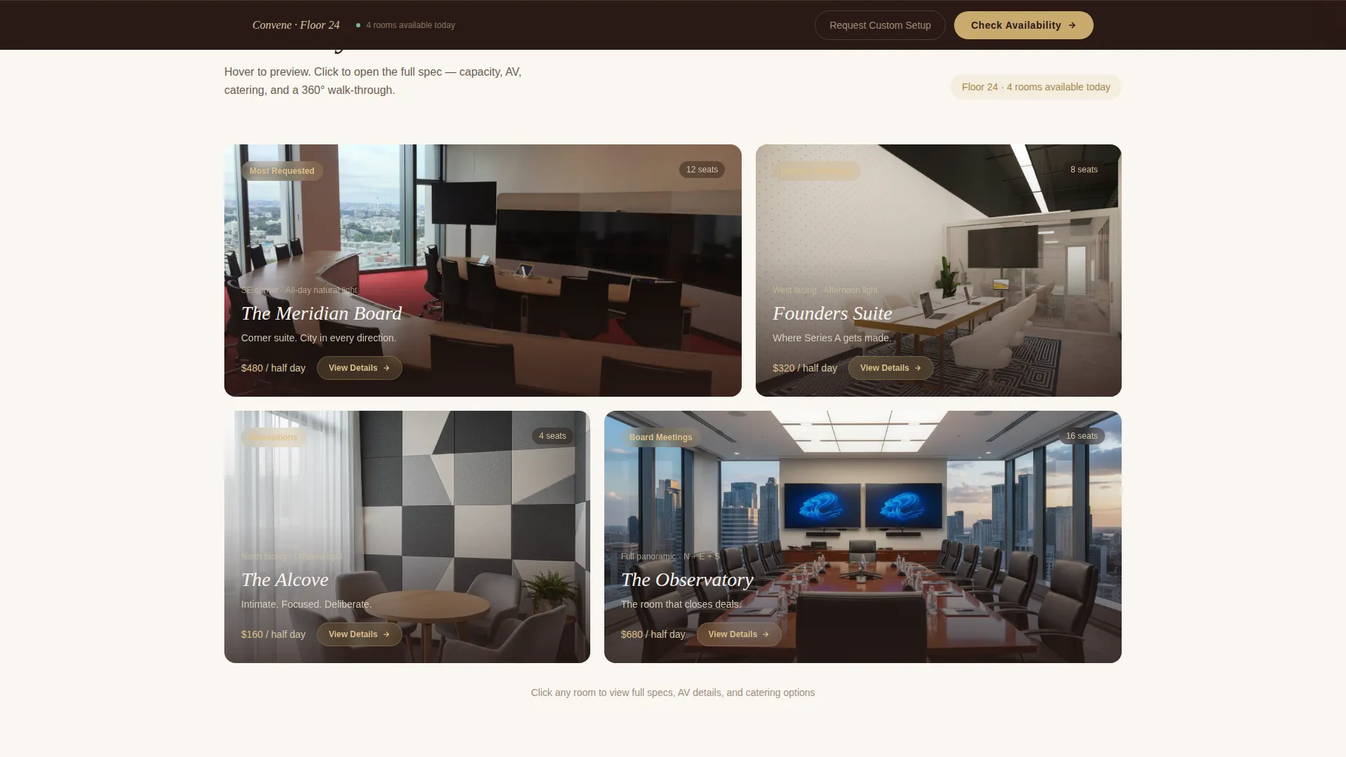 Executive Meeting Room Rental Landing Page Template