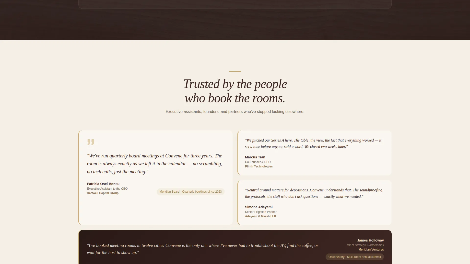 Executive Meeting Room Rental Landing Page Template