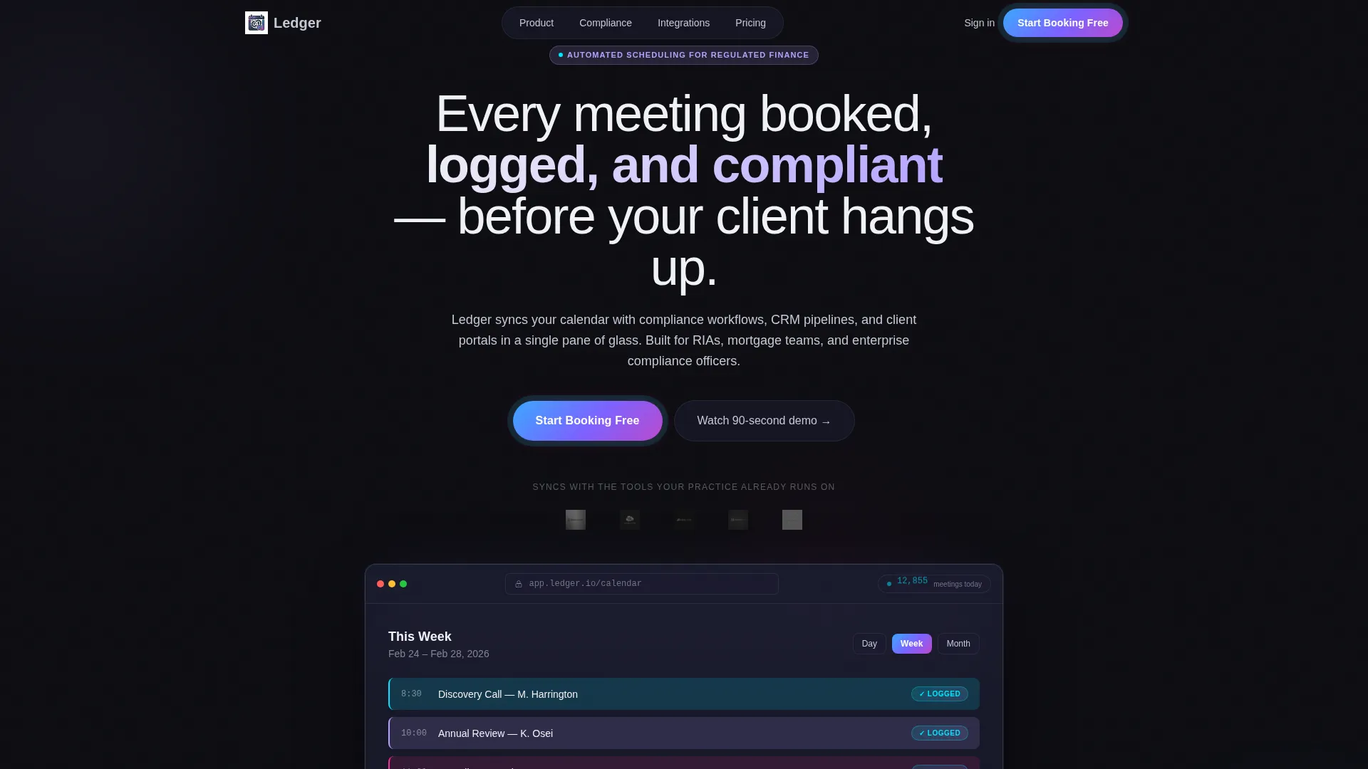 Financial Services Software & SaaS Booking Website Template