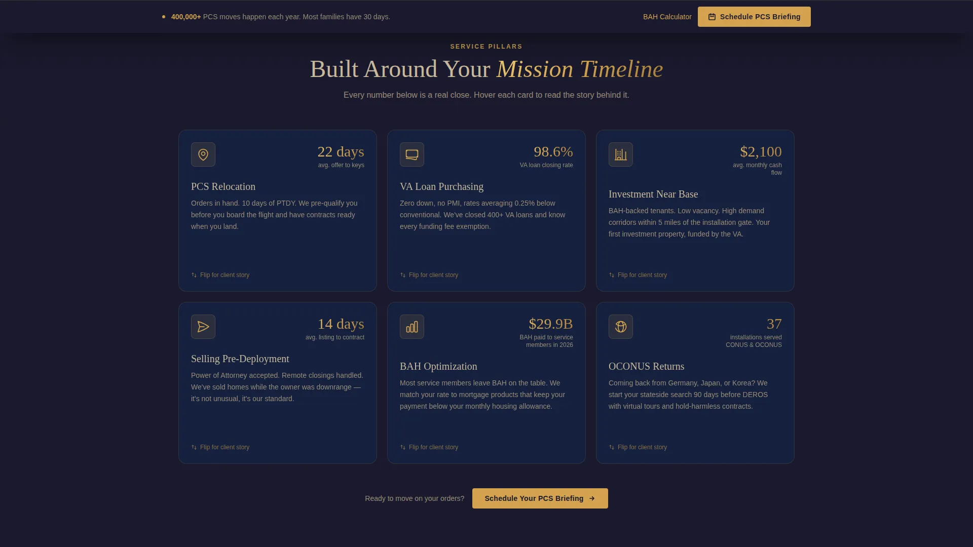 Military Relocation Real Estate Landing Page Template
